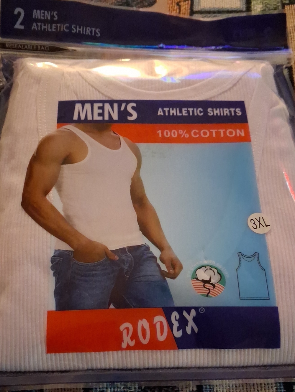 Men's White Cotton Athletic Tank Top - 3XL